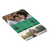 グリーンバッファロープレイド金ゴールドフレームNOEL複数写真 マグネット (右側)