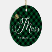 グリーンバッファローメリープライドBee、ゴールデンビー写真 セラミックオーナメント (右)