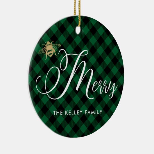 グリーンバッファローメリープライドBee、ゴールデンビー写真 セラミックオーナメント (右)