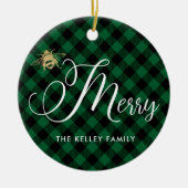 グリーンバッファローメリープライドBee、ゴールデンビー写真 セラミックオーナメント (正面)