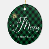 グリーンバッファローメリープライドBee、ゴールデンビー写真 セラミックオーナメント (左)