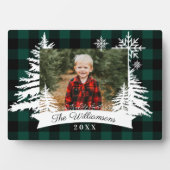 グリーンバッファロー素朴プライド松の木の家族写真 フォトプラーク (正面)