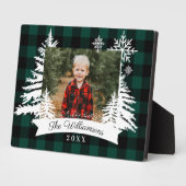 グリーンバッファロー素朴プライド松の木の家族写真 フォトプラーク (側面)