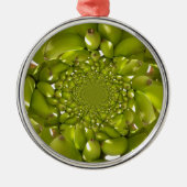 グリーンバナナ万華鏡のように千変万化するパターンアートプリント/グラフィック メタルオーナメント (正面)