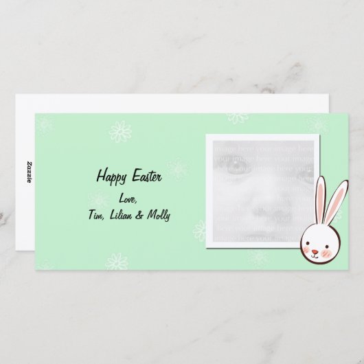 グリーンバニーのイースターフォトカード シーズンカード (正面/裏面)