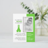 グリーンバニーフォト誕生日 招待状 (スタンド正面)