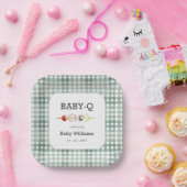 グリーンバビークBBQカップル赤ちゃんシャワー ペーパープレート (パーティー)