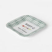 グリーンバビークBBQカップル赤ちゃんシャワー ペーパープレート (傾斜あり)