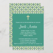 グリーンバプティスマ/《キリスト教》洗礼式や命名式招待状 招待状 (正面/裏面)