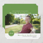 グリーンバモダンッジ卒業招待状 招待状 (正面/裏面)