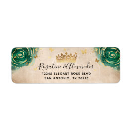 グリーンバラと金ゴールドクラウンフローラ差出人住所 ラベル