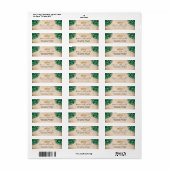 グリーンバラと金ゴールドクラウンフローラ差出人住所 ラベル (フルシート)