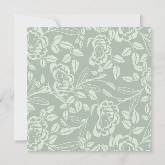 グリーンバラエレガントブライダルシャワー招待状 招待状 (裏面)