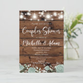 グリーンバラカップルシャワー素朴カントリー 招待状 (スタンド正面)