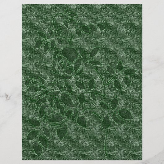 グリーンバラステンシルフローラスクラップブック紙 (正面)