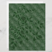 グリーンバラステンシルフローラスクラップブック紙 (正面/裏面)