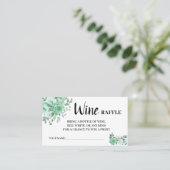 グリーンバラズワインラッフルチケットブライダルシャワーカード プレイスカード (スタンド正面)