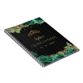 グリーンバラブラック金ゴールドレースキンセアニラゲストブック ノートブック (右側)