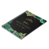 グリーンバラブラック金ゴールドレースキンセアニラゲストブック ノートブック (左側)