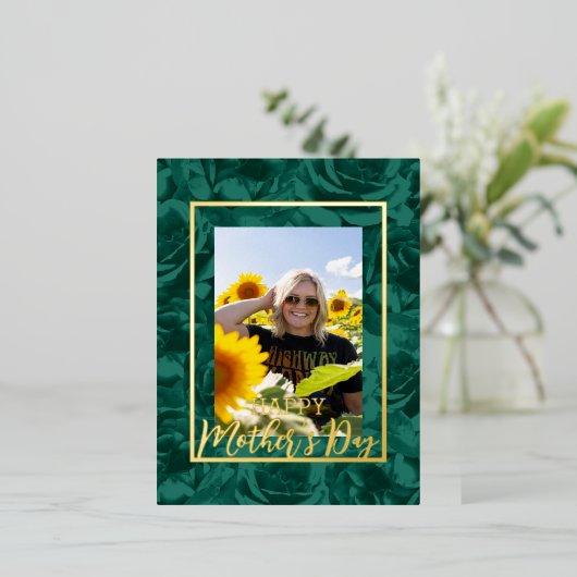 グリーンバラブークスハッピーマザーズデイ写真 箔シーズンポストカード (立ち正面)
