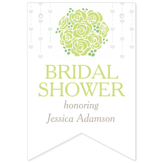 グリーンバラポシーブライダルシャワー写真のバンティング バンティングフラッグ (第1の旗)