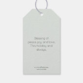 グリーンバラモダン金ゴールドエレガントトナカイ ギフトタグ (裏面)