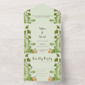 グリーンバラ結婚フローラテーマ オールインワン招待状 (内側)