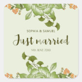 グリーンバラ結婚フローラテーマ スクエアシール (正面)