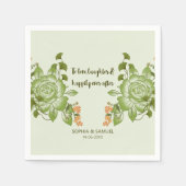 グリーンバラ結婚フローラテーマ スタンダードカクテルナプキン (正面)