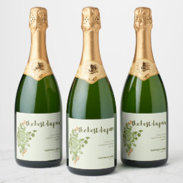 グリーンバラ結婚フローラテーマ スパークリングワインラベル