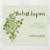 グリーンバラ結婚フローラテーマ スパークリングワインラベル (シングルラベル)