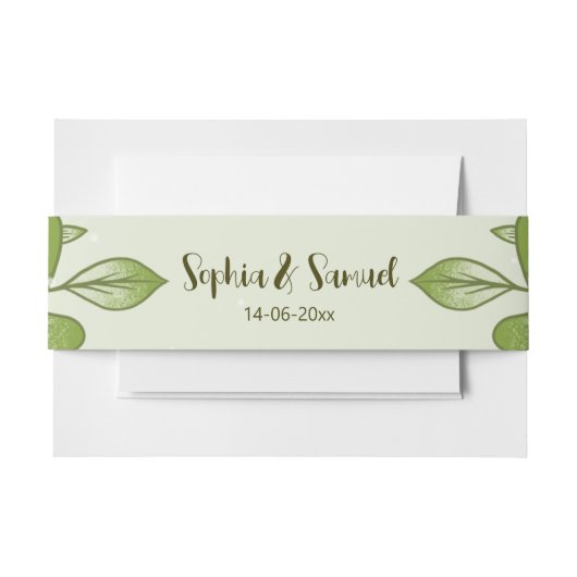 グリーンバラ結婚フローラテーマ 招待状ベリーバンド (正面例)