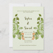 グリーンバラ結婚フローラテーマ 招待状 (正面)