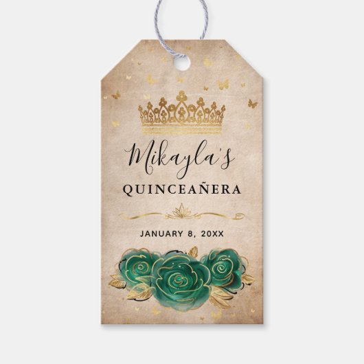 グリーンバラ金ゴールドクラウンありがとうお願い ギフトタグ (正面)