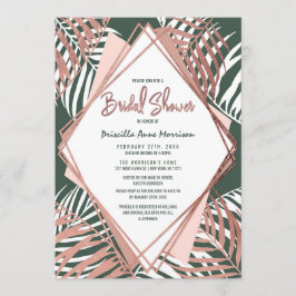 グリーンバラ金ゴールドトロピカルパームツリーブライダルシャワー 招待状