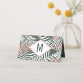 グリーンバラ金ゴールドトロピカルパーム葉ツリーズ プレイスカード (裏面)