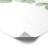 グリーンバルーンeucalyptus赤ちゃんシャワー歓迎サイン ポスター (角)