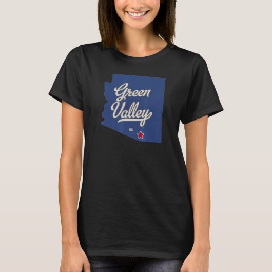 グリーンバレーアリゾナAZの地図 Tシャツ (正面)