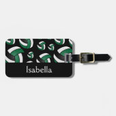 グリーンバレーボールのスポーツパターン ラゲッジタグ (正面横)