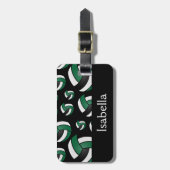 グリーンバレーボールのスポーツパターン ラゲッジタグ (正面縦)