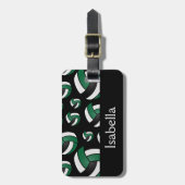 グリーンバレーボールのスポーツパターン ラゲッジタグ (正面縦)