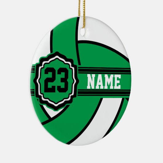 グリーンバレーボール | DIYの名前と番号 セラミックオーナメント (右)