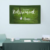 グリーンバンにゴルフボールを置いたゴルフの幸せな退職 横断幕 (トレードショー)