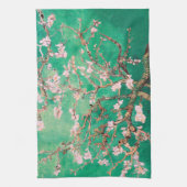 グリーンバンゴッホアーモンドの花 キッチンタオル (縦)