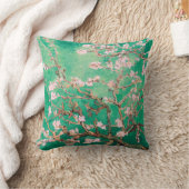 グリーンバンゴッホアーモンドの花 クッション (ブランケット)