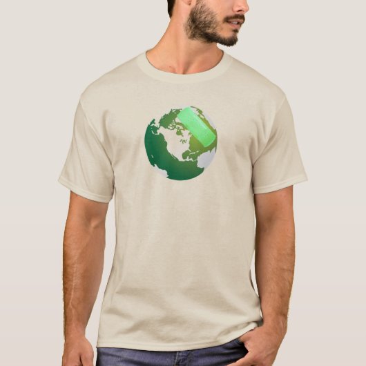 グリーンバンドエイド地球 Tシャツ (正面)