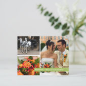 グリーンバンドモダン3フォトモンタージュありがとう ポストカード (スタンド正面)