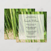 グリーンバンブーのアジアン ブライダルシャワー 招待状 (正面/裏面)