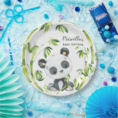 グリーンバンブーパンダ男女兼用ベビーシャワー ペーパープレート (パーティー)