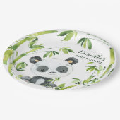 グリーンバンブーパンダ男女兼用ベビーシャワー ペーパープレート (アングル)